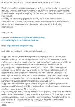 Ustalenia Tomasza Sidora na temat Kinga. Część z nich skrzywiona przez zwierciadło nienawiści.